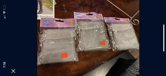 Gray Small Favor bags 4" X 5" (3 Bags with 12 Pouches Each)