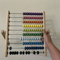 IKEA MULA Wooden Table Math Bead Counter Multi Color Foldable Abacus 103.112.90