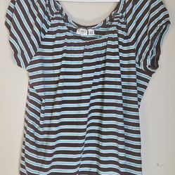 14 / 16 Cato Women'sStriped Shorts Sleeve Top