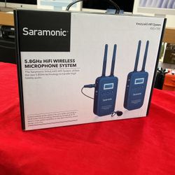 Saramonic VmicLink5 RX+TX Camera-Mount Digital Wireless Microphone System with Bodypack Transmitter and Lavalier Mic (5.8 GHz)