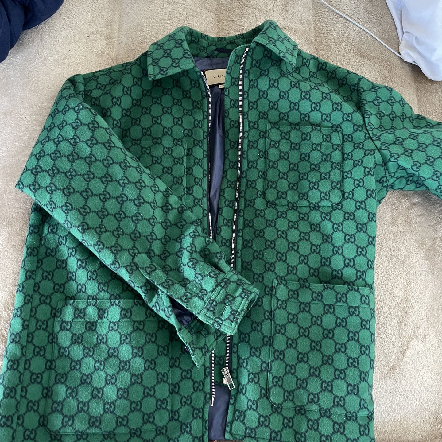 Size Small Men’s Green Gucci Cashmere Jacket 100% Authentic 