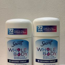 Secret Whole Body Aluminum FreeSensitive Deodorant Stick (Light +Fresh or Completely Clean Scent)