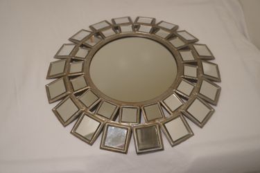 Refurbished Mosaic Frame Round Mirror