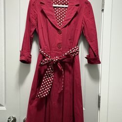 Red 1950’s Reproduction Vintage A Line Dress, Size 6