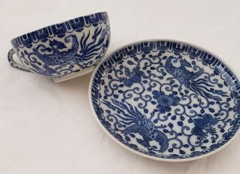 Antique Japanese Tea Cup & Saucer