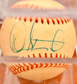 Autographed Baseball with Green Ink Signature