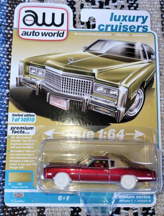 AW LUXURY CRUISERS 1975 CADILLAC ELDORADO PREMIUM ULTRA RED CHASE R1 V.A