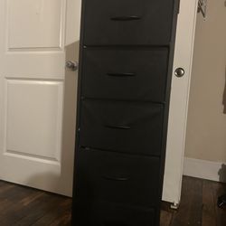 5-Drawer Fabric Dresser – Wood Top Storage Organizer (Charcoal Black)