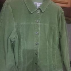 Woman's green corduroy jacket size large