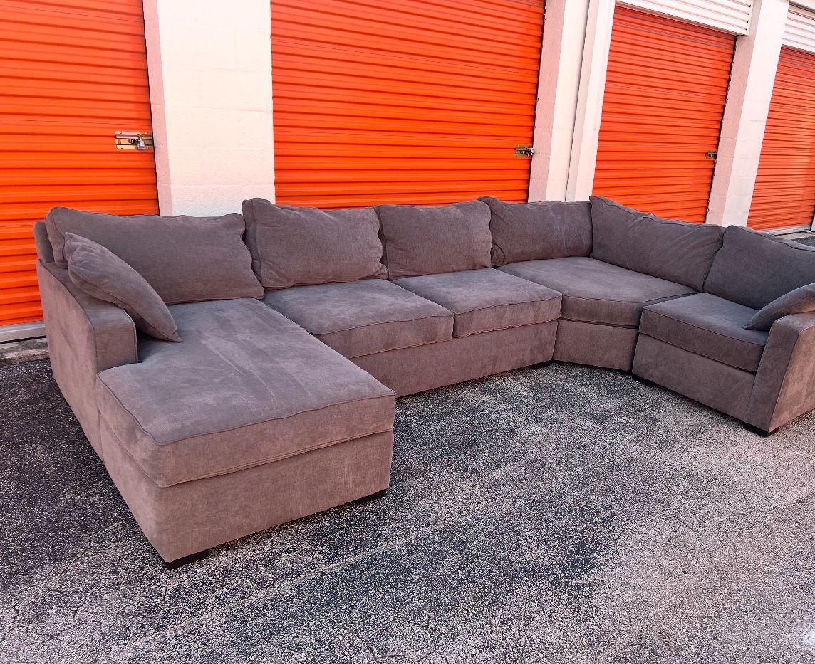 Grey Sectional Sofa U Shape Couch