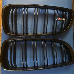 For Years 2014- 2021 Genuine M3/M4 Performance Front Grilles In Black