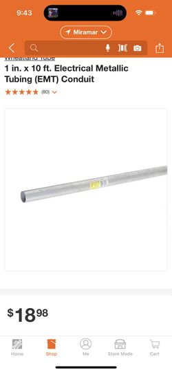 1/2 in. x 10 ft. Electrical Metallic Tubing (EMT) Conduit