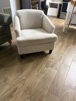 Cream Upholstered Accent Armchair