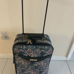 Gloria Vanderbilt Travel Rolling Suitcase Luggage Cary On. Floral. Excellent Condition.