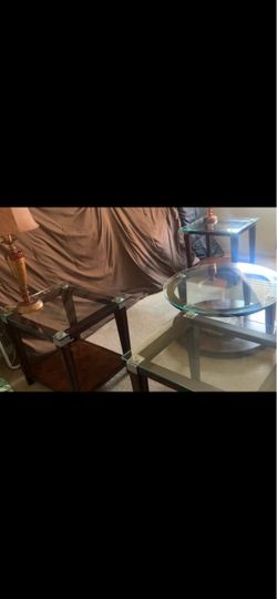 Glass Top Coffee and End Table Set like new-make offer