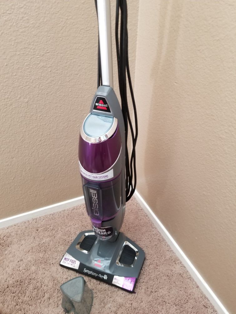 Mop and Steam Vacuum Cleaner for Hardwood and Tile Floors, with Microfiber Mop Pads