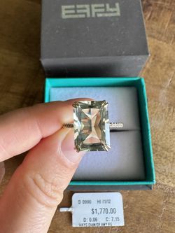 Green Amethyst 14k YG Ring Sz 7