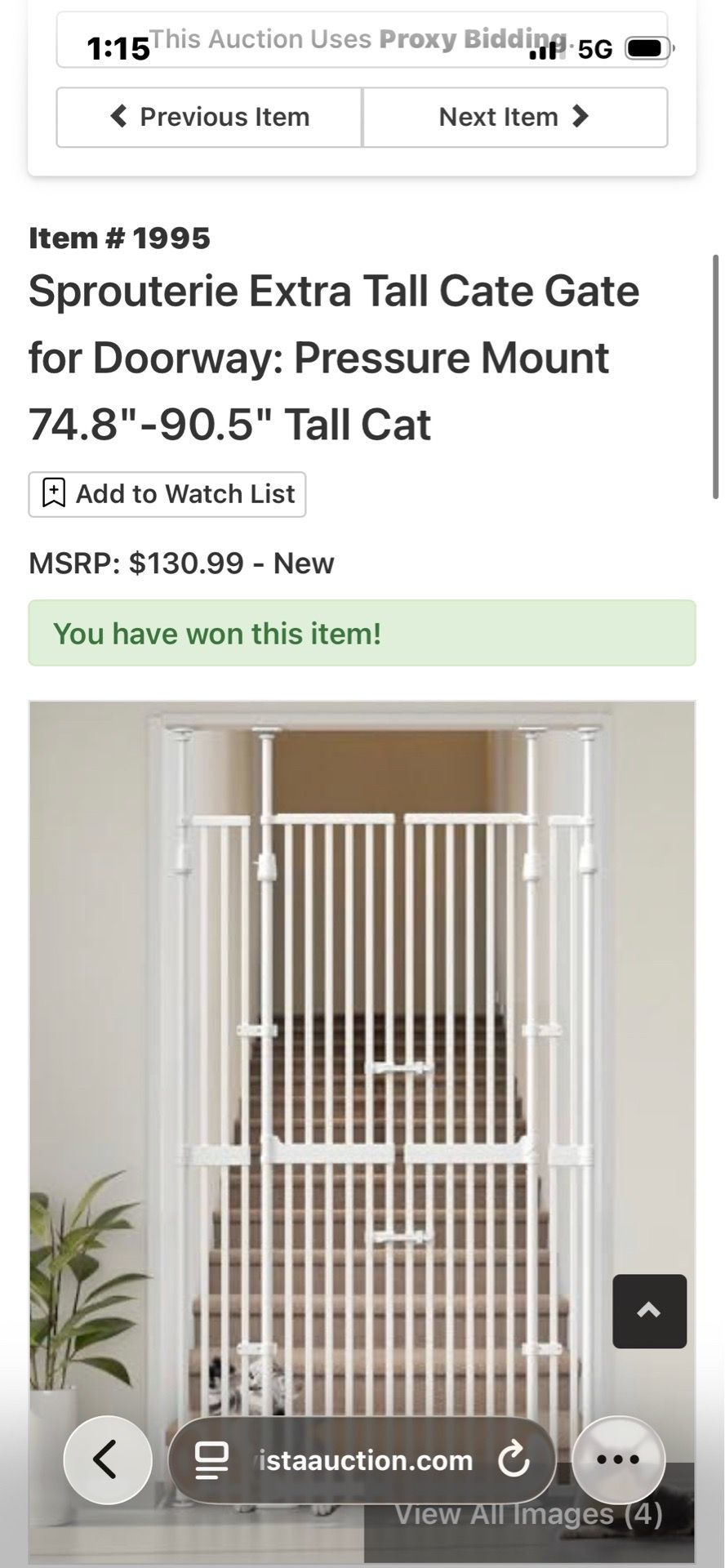Tall gate for babies or pets