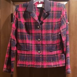 Red/black Plaid Blazer Jacket Size 14