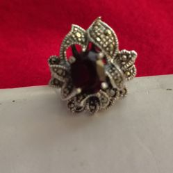 Anillo d plata con Ruby 925 silver
