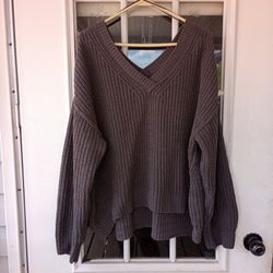 Rue 21 V-Neck Gray Sweater womens size XL