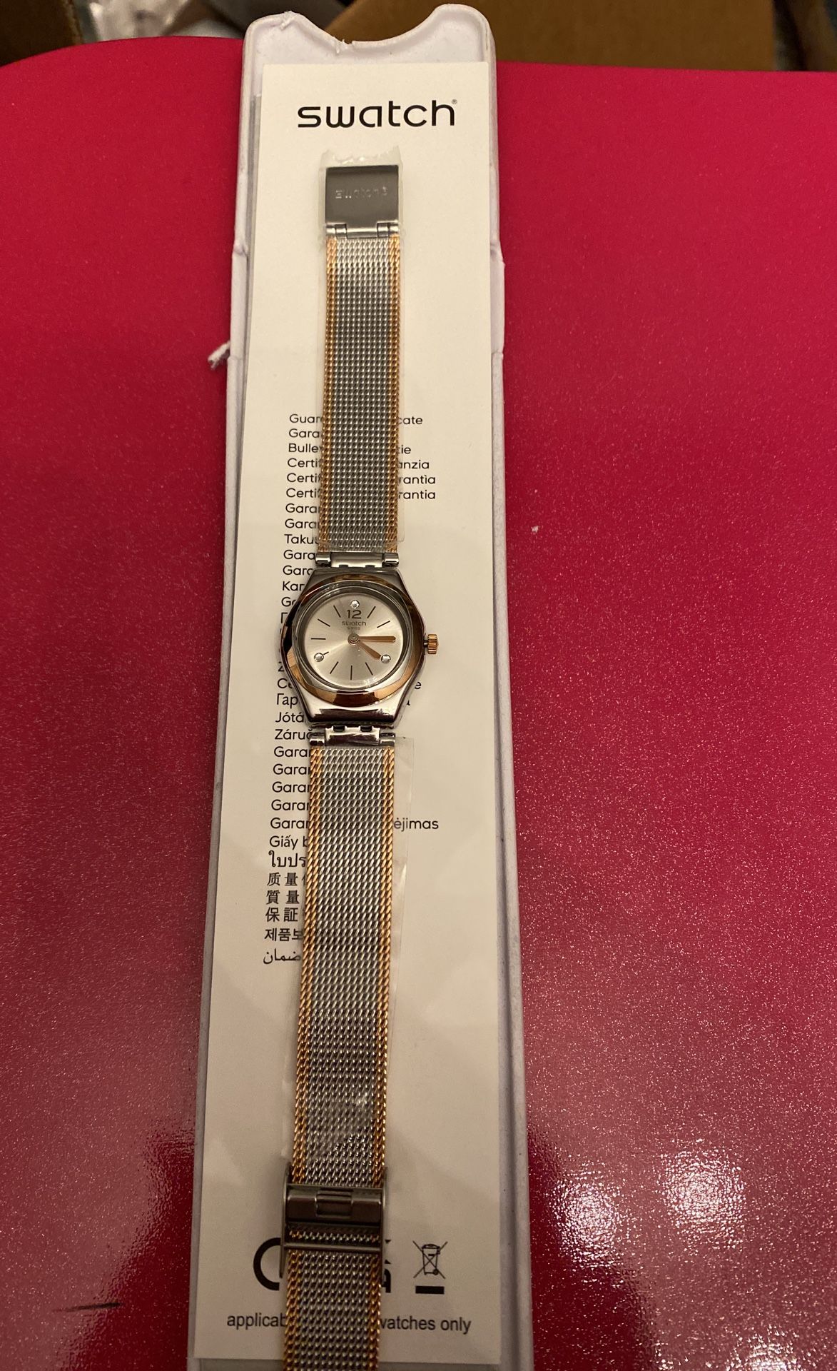 New Women’s Swatch Watch In Stainless and Rose Gold-tone