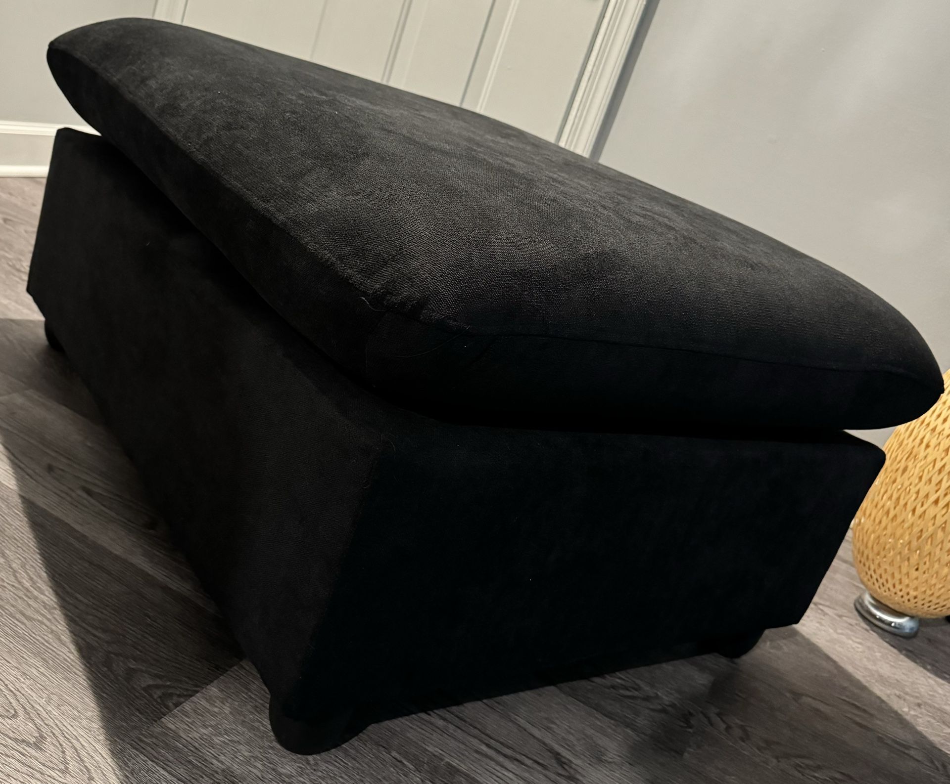 Black Convertible Ottoman Versatile Furniture Home Decor 