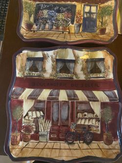 French Cafe Decorative Plates set