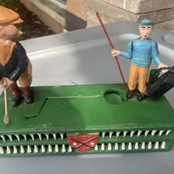 COLLECTIBLE!!!! Cast iron antique golf money bank