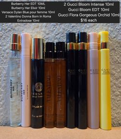 Perfume travel sprays, see pics for brands and prices
