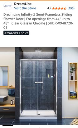 Glass shower door (sliding, chrome finish)