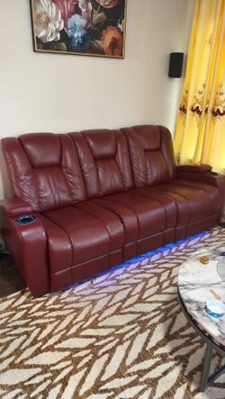 Recline Sofa 5 person sitting ,Led lights ,phone chargers ,