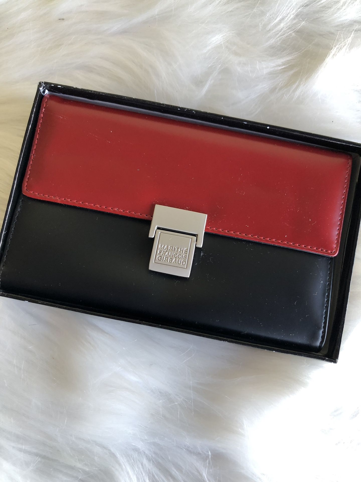 Marithe Francois Girbaud wallet; red & black; NEW