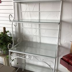 Bakers rack With Glass Shelves