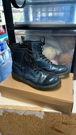 Dr Martens Boots (Blue With Glitter) Size 6