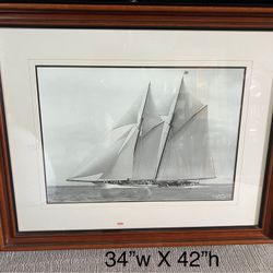 Framed Ship Wall Decor 