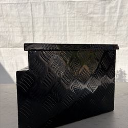 Black Aluminum Truck Trailer Tongue Tool Box Storage w/ Lock & Keys