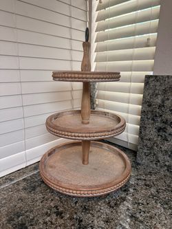 3 tier wood fruit/snack stand kitchen decor