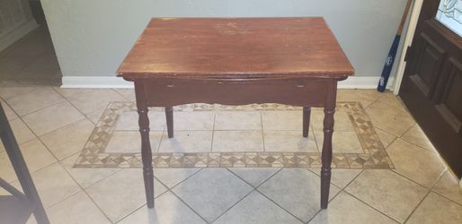 Antique Richardson Solid Oak Wood Drop Leaf Table
