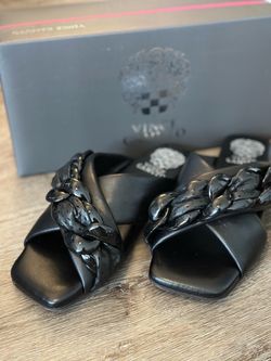 black Vince Camuto Azori Flat Sandals SIZE  6