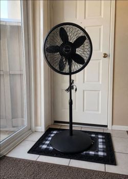 18" Pedestal Fan Black Indoor Outdoor