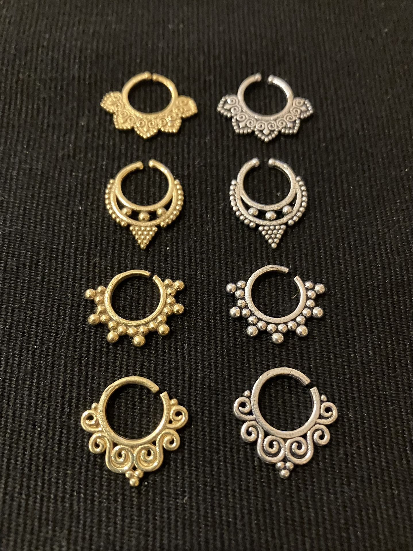 Septum Nose Ring Jewelry~silver or gold (brass)