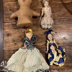 Collection Of 4 Antique Dolls