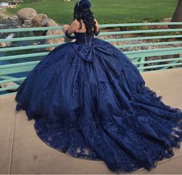 Navy blue quinceañera dress