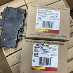 Eaton,Siemense,Squre D Arc Fault Combination Circuit Breakers 20/15amp Available