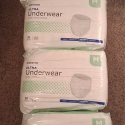 13 Packs Of Men's Medium Diapers 