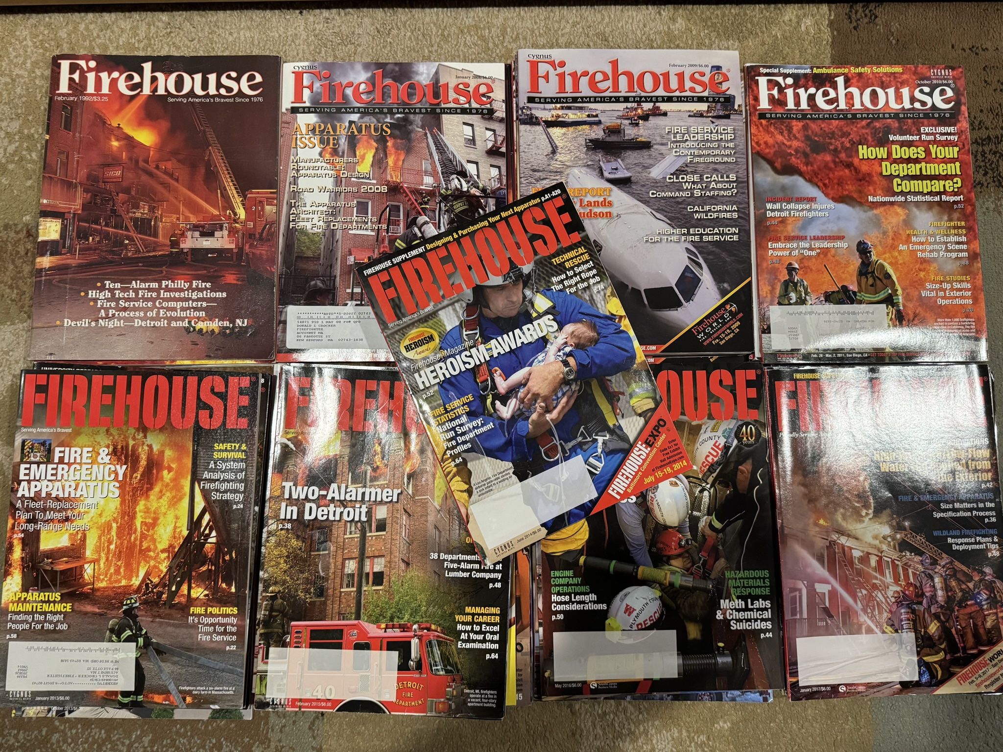 HUGE LOT OF FIREHOUSE MAGAZINES! For sale/trade, 38 total issues, most of the lot is in fantastic shape, couple are okay