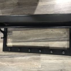 Wall Mounted Shelf With Hanger Rack And Coat Rack 