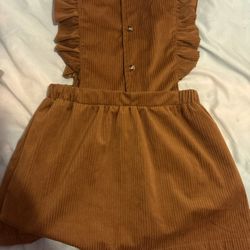 PatPat Girls Corduroy Ruffle Pinafore Dress Size 4-5Y