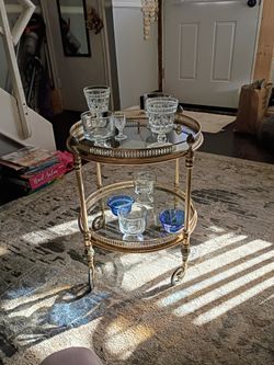 Brass And Glass Drink Trolly 100.00